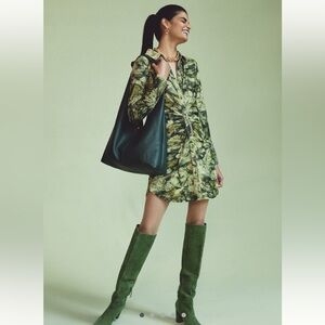 Pilcro Ruched Corduroy Shirt Dress